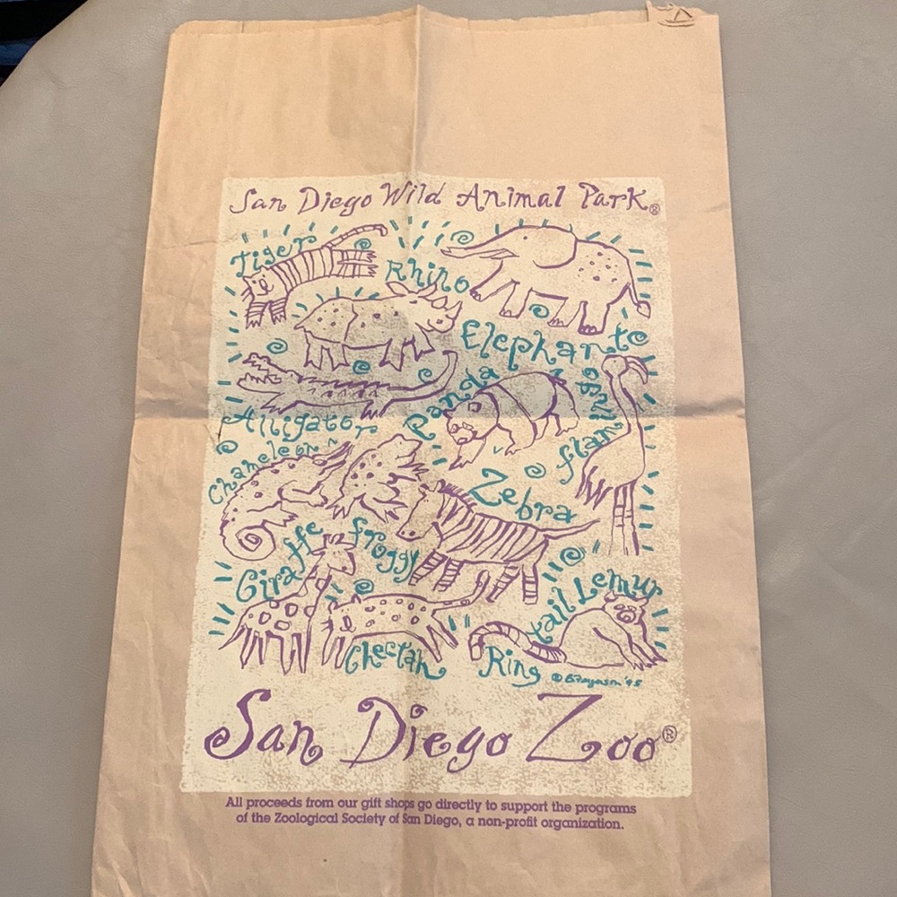 COPY - San Diego Wild Animal Park Gift Shop Bag